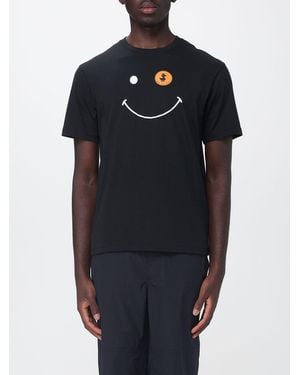 Save The Duck Cotton Crewneck T-Shirt With Contrasting Front Logo By - Blue