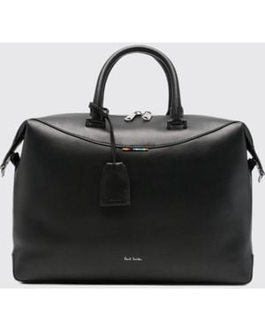 Paul Smith Smooth Calfskin Leather Briefcase With Adjustable Shoulder Strap - Black