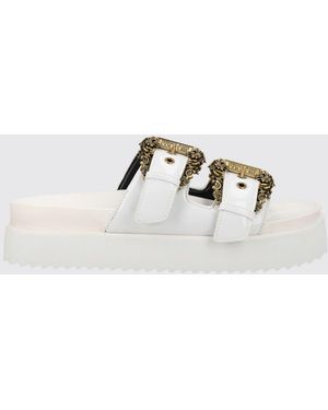 Versace Jeans Couture Patent Leather Slippers - White