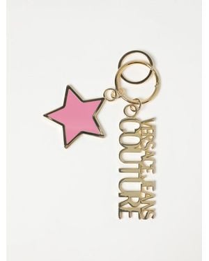 Versace Jeans Couture Key Ring In Metal With Charm - Pink