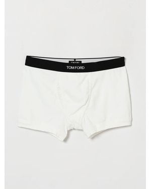 Tom Ford Stretch-Cotton Boxer Briefs With Logo Waistband - Natural