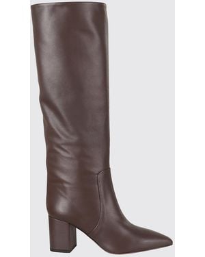 Paris Texas Botas Altas De Piel Anja Con Tacón Medio - Marrón