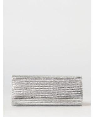 Twentyfourhaitch French75 Glitter Fabric Clutch With Crystals - Gray