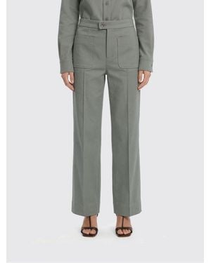 Soeur Cotton Straight Trousers - Grey