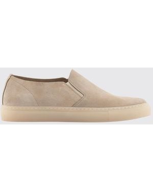 Buttero Suede Slip-On Trainers With Side Elastic Inserts - Natural