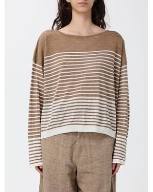 Roberto Collina Striped Cotton And Linen Crew-Neck Knit - Natural