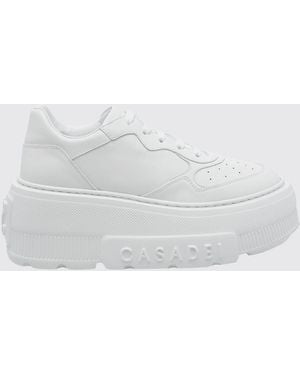 Casadei Leather Platform Trainers - White