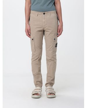 Stone Island Cotton Cargo Trousers - Natural