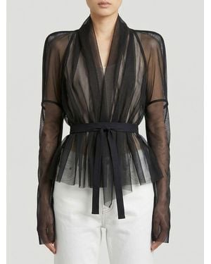 Rick Owens Sheer Silk Blazer - Black