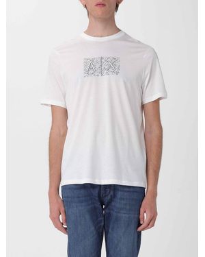 ARMANI EXCHANGE Crew Neck T-Shirt With Lettering Logo - White