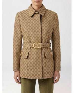 Gucci Gg Cotton Blend Jacket - Natural