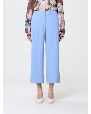 Hanita Crepe Cropped Pants - Blue