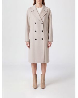 Max Mara Long Double-Breasted Coat - Natural