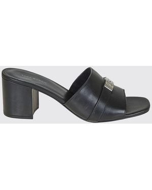 Tory Burch Leelee Leather Mules - Grey