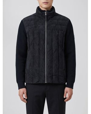 Mackage Landen Quilted Virgin Wool Jacket With Leather Details - Blue