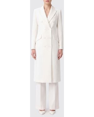Elisabetta Franchi Long Double-Breasted Coat - White