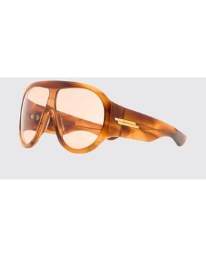 Bottega Veneta Aviator Acetate Sunglasses With Tinted Lenses - Brown