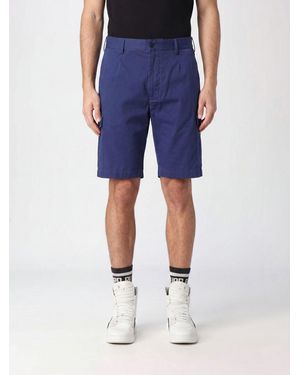 Philipp Plein Knee-Length Cotton Cargo Shorts With Multiple Pockets - Blue
