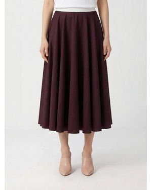 Alysi Cotton Midi Skirt - Brown
