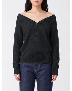 Our Legacy Merino Wool Cardigan With V-Neck, Buttons, And Dropped Shoulders - Black