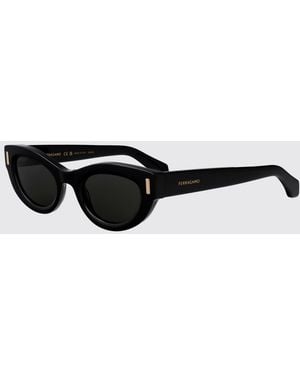Ferragamo Oval Cat-Eye Sunglasses - Black