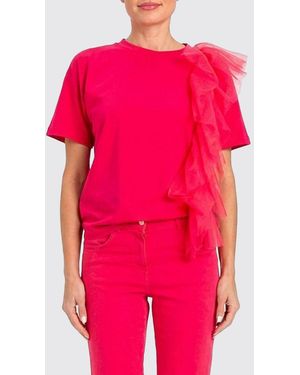 Twinset Cotton T-Shirt With Ruffles - Pink