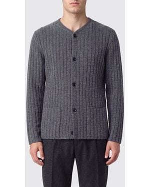 Lardini Cárdigan De Canalé De Lana Virgen Y Cachemira De Con Cuello De Pico - Gris