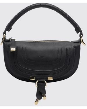 Chloé ChloÉ Marcie Handtasche Aus Kalbsleder Mit Geflochtenem Henkel - Schwarz