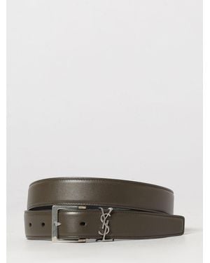 Saint Laurent Cassandre Calfskin Leather Belt With Ysl Monogram Buckle - Multicolor