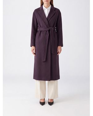 Filippa K Abrigo Batín De Lana Con Capucha Y Cinturón Para Anudar - Morado