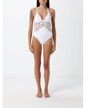 Ermanno Scervino Halter Neck One-Piece Swimsuit With Macramé Inserts - White