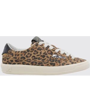 Autry Windscape Animal Print Suede Trainers - Natural