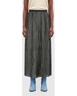 Roberto Collina High-Waisted Pleated Crêpe Midi Skirt - Green