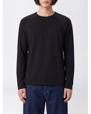Thom Krom Camiseta De Manga Larga De Algodón Con Cuello Redondo - Azul