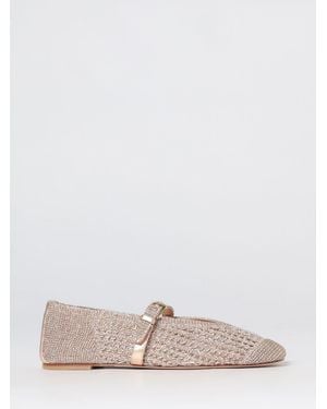 Stuart Weitzman Tone Perforated Knit Mary Jane Flats - Pink
