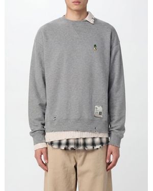 Maison Mihara Yasuhiro Double-Layer Check Cotton Crewneck Sweatshirt - Grey