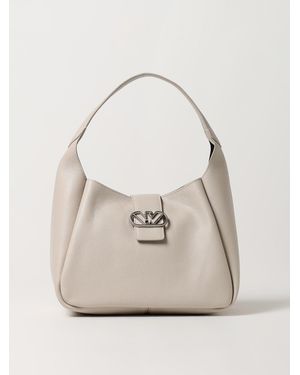 Emporio Armani Structured Leather Tote Bag - Natural