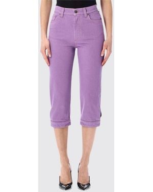 Versace Cropped Fit Denim Jeans - Purple