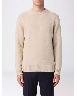 Kangra Wool And Cashmere Blend Crewneck Sweater With Ribbed Trims - Natural