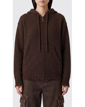 Uma Wang Zipped Cashmere Hoodie With Kangaroo Pocket - Brown
