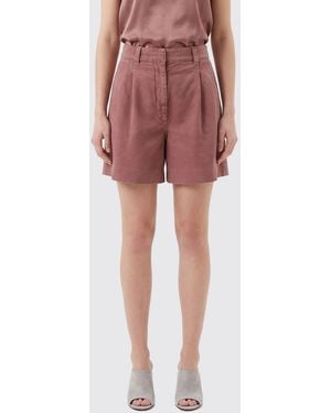 Brunello Cucinelli Shorts Aus Baumwoll-Leinen-Mischung - Rot