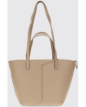 Emporio Armani 1981 Bovine Leather Tote Bag With Removable Pouch - Natural
