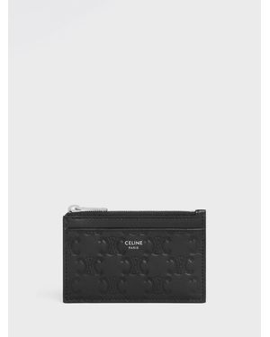 Celine Zipped Compact Card Holder in Black for Men | Lyst