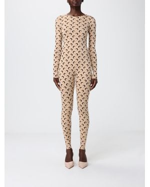 Marine Serre Stretch Nylon Jumpsuit With All-Over Logo - White