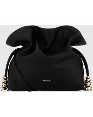 Loewe Flamenco Leather Clutch - Black