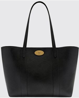 Mulberry Bayswater Small Grained Calfskin Tote With Double Handle - Black