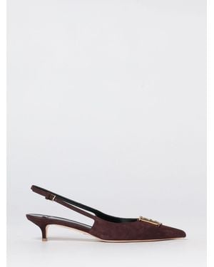 Elisabetta Franchi Suede Slingback Pumps - White