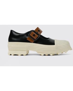 CAMPERLAB Traktori Brushed Leather And Pu Mary Jane - White