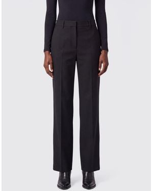 PT Torino Mid-Rise Virgin Wool Straight-Leg Tailored Trousers - Black