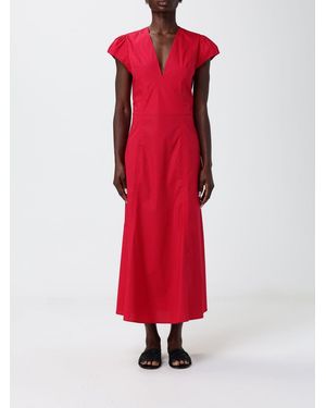 Twinset Stretch Cotton Midi Dress - Red